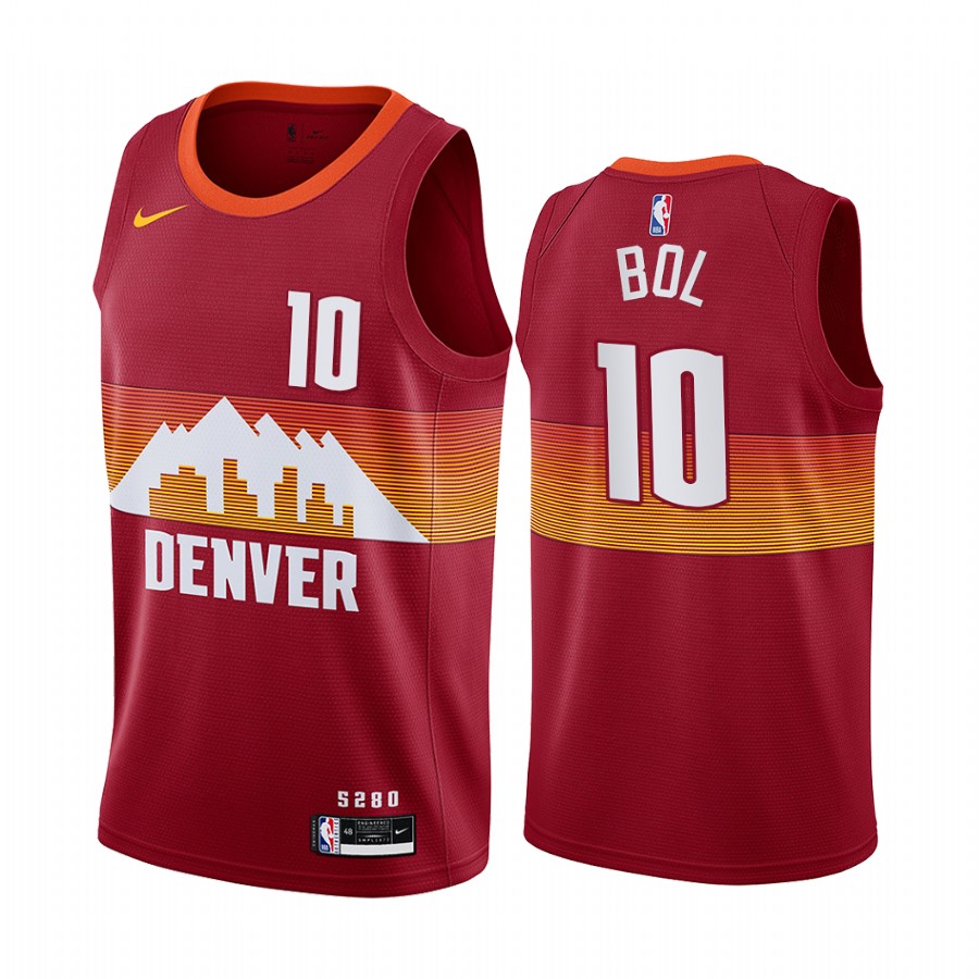 Nike Nuggets #10 Bol Bol Red NBA Swingman 2020-21 City Edition Jersey