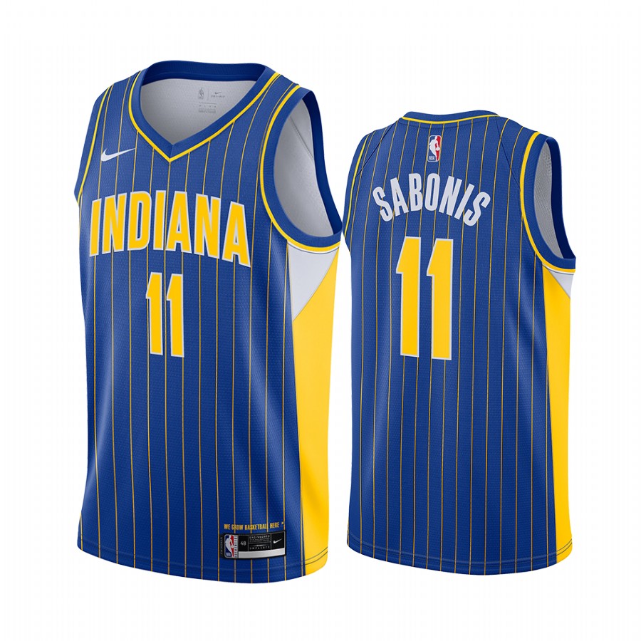 Nike Pacers #11 Domantas Sabonis Blue NBA Swingman 2020-21 City Edition Jersey