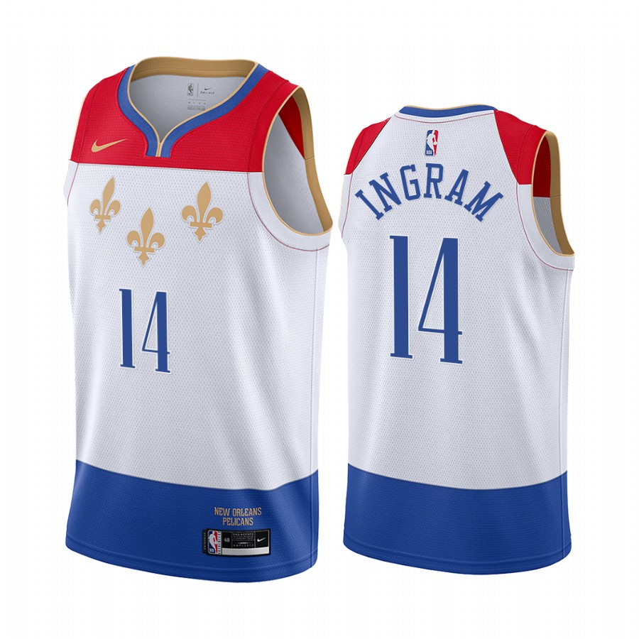 Nike Pelicans #14 Brandon Ingram White NBA Swingman 2020-21 City Edition Jersey