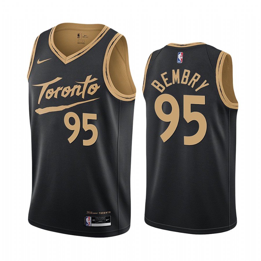 Nike Raptors #95 DeAndre' Bembry Black NBA Swingman 2020-21 City Edition Jersey