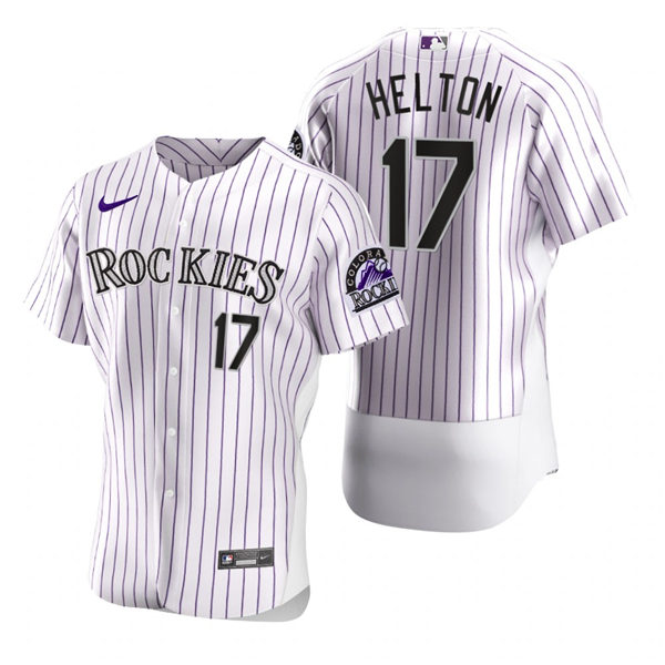 Men's Colorado Rockies Retired Player #17 Todd Helton Nike White Pinstripe Home Flex Base Jersey Men's Colorado Rockies Retired Player #17 Todd Helton Nike White Pinstripe Home Flex Base Jersey
