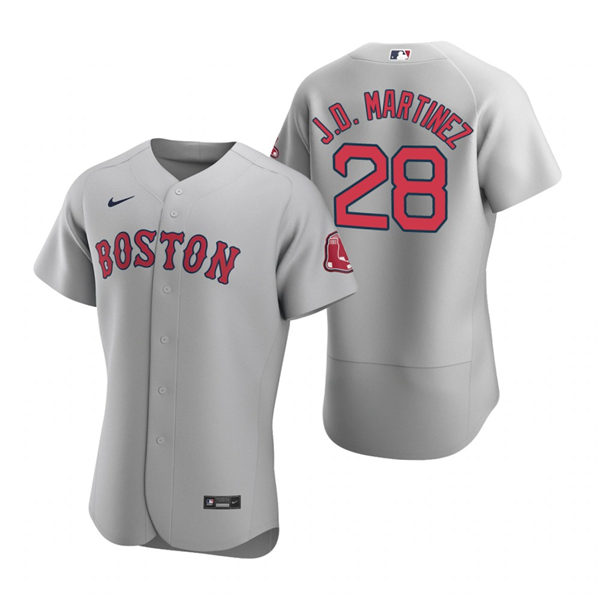 Men's Boston Red Sox #28 J.D. Martinez Nike Gray Road Flex Base Jersey Men's Boston Red Sox #28 J.D. Martinez Nike Gray Road Flex Base Jersey