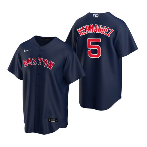 Men's Boston Red Sox #5 Kike Hernandez Nike Navy Home Cool Base Jersey