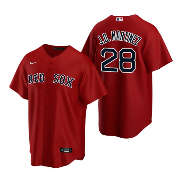 Men's Boston Red Sox #28 J.D. Martinez Nike Red Alternate Cool Base Jersey