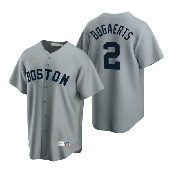 Men's Boston Red Sox #2 Xander Bogaerts Nike Gray Cooperstown Collection Road Jersey