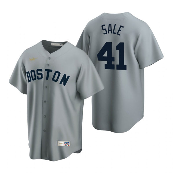 Men's Boston Red Sox #41 Chris Sale Nike Gray Cooperstown Collection Road Jersey