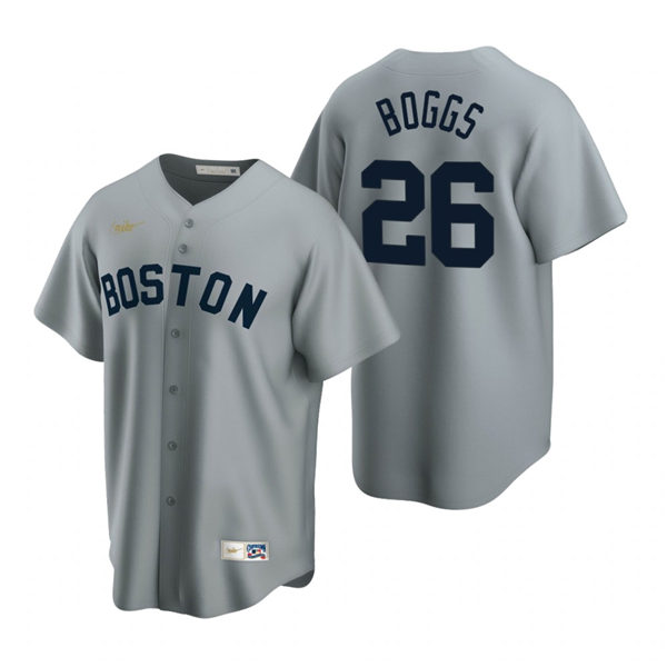 Men's Boston Red Sox Retired Player #26 Wade Boggs Nike Gray Cooperstown Collection Road Jersey
