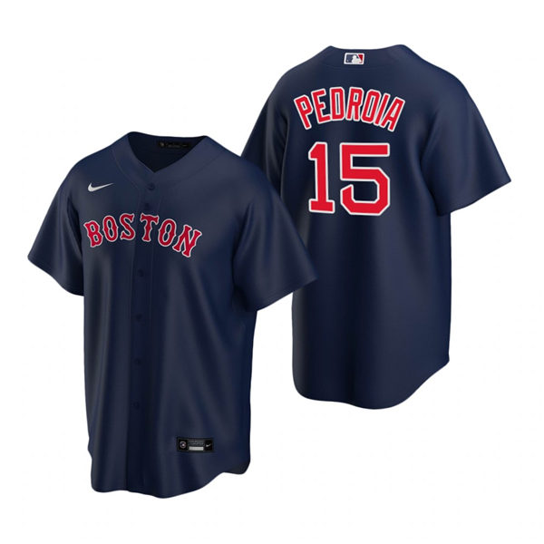 Men's Boston Red Sox #15 Dustin Pedroia Nike Navy Home Cool Base Jersey
