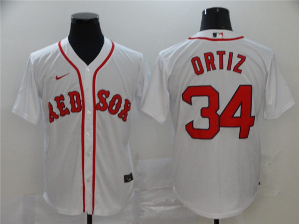 Men's Boston Red Sox Retired Player #34 David Ortiz Nike White Home Cool Base Jersey
