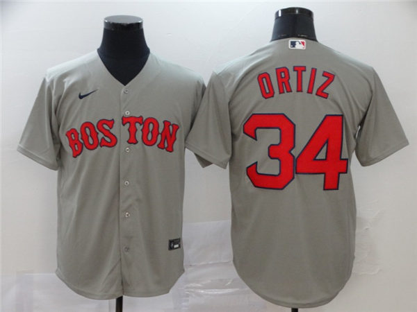 Men's Boston Red Sox Retired Player #34 David Ortiz Nike Gray Road Cool Base Jersey Men's Boston Red Sox Retired Player #34 David Ortiz Nike Gray Road Cool Base Jersey