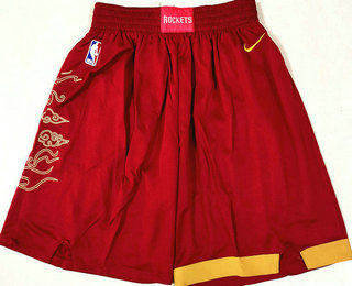 Men's Houston Rockets Red 2021 Nike City Edition Swingman Stitched NBA Shorts