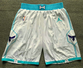 Men's Charlotte Hornets White 2021 Brand Jordan Swingman Stitched NBA Shorts