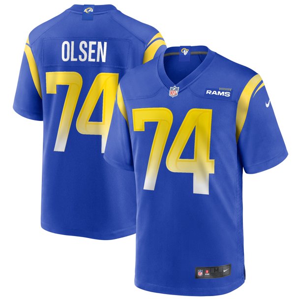 Men's Los Angeles Rams Retired Player #74 Merlin Olsen Nike Royal Vapor Limited Football Jersey