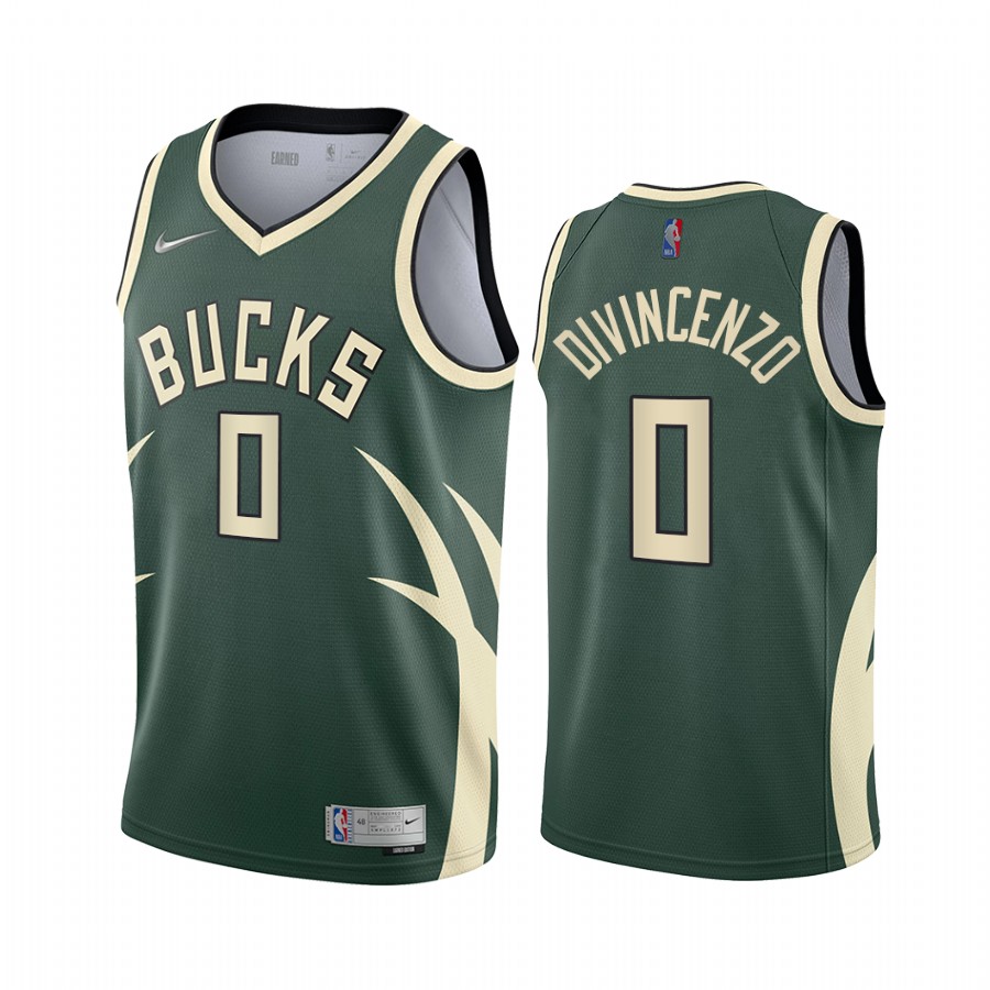 Milwaukee Bucks #0 Donte DiVincenzo Green NBA Swingman 2020-21 Earned Edition Jersey