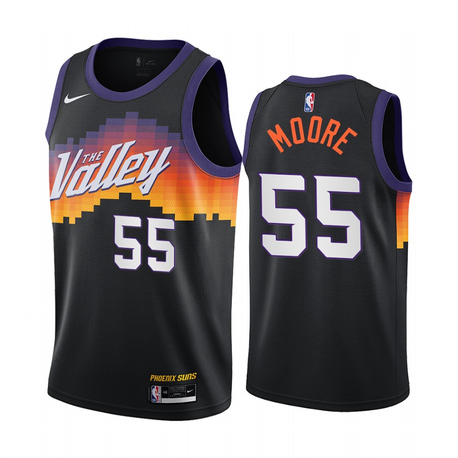 Nike Suns #55 E'Twaun Moore Black NBA Swingman 2020-21 City Edition Jersey