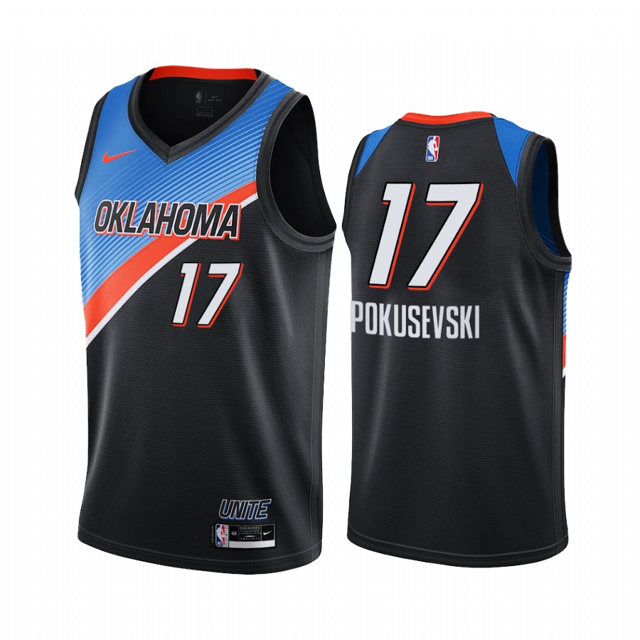 Nike Thunder #17 Aleksej Pokusevski Black NBA Swingman 2020-21 City Edition Jersey