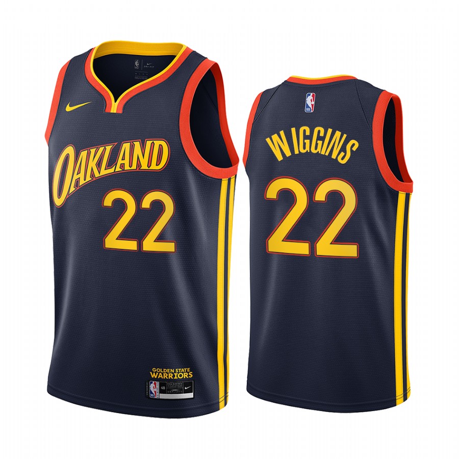 Nike Warriors #22 Andrew Wiggins Navy NBA Swingman 2020-21 City Edition Jersey