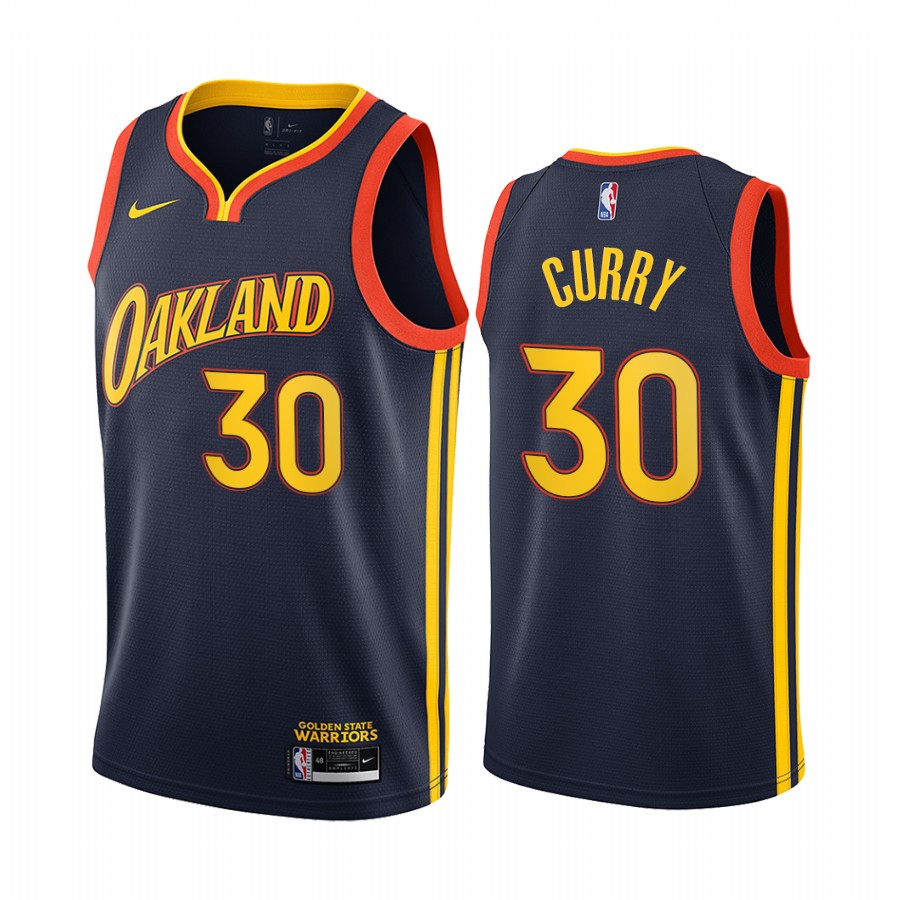 Nike Warriors #30 Stephen Curry Navy NBA Swingman 2020-21 City Edition Jersey