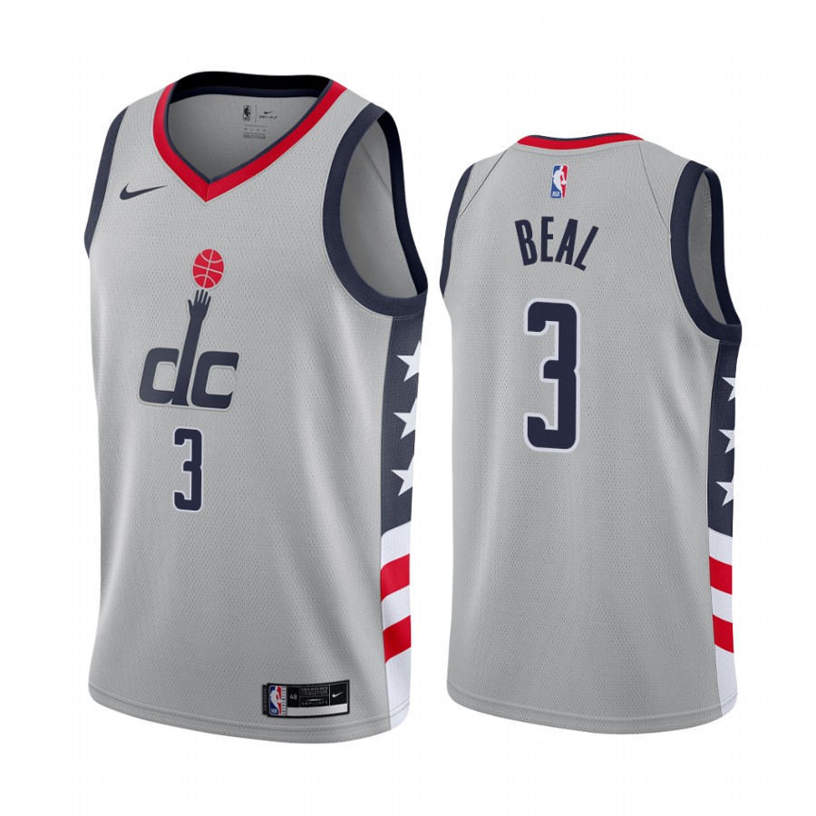 Nike Wizards #3 Bradley Beal Gray NBA Swingman 2020-21 City Edition Jersey