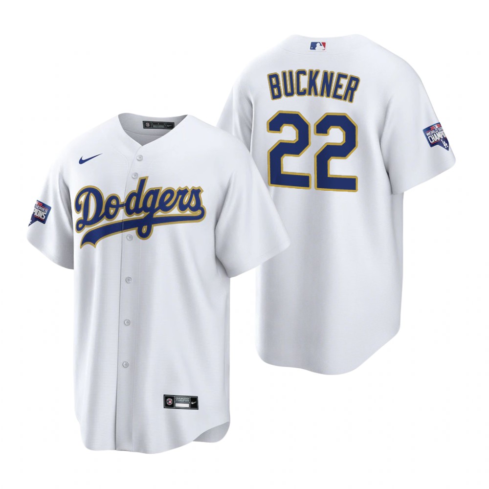 Men's Los Angeles Dodgers #22 Bill Buckner Nike White/Gold 2021 Gold Program Player Jersey