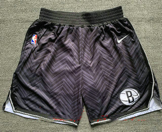 Men's Brooklyn Nets Black Nike Swingman 2021 Earned Edition Stitched Shorts