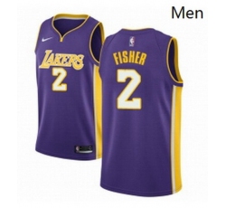 Mens Nike Los Angeles Lakers 2 Derek Fisher Swingman Purple NBA Jersey Statement Edition