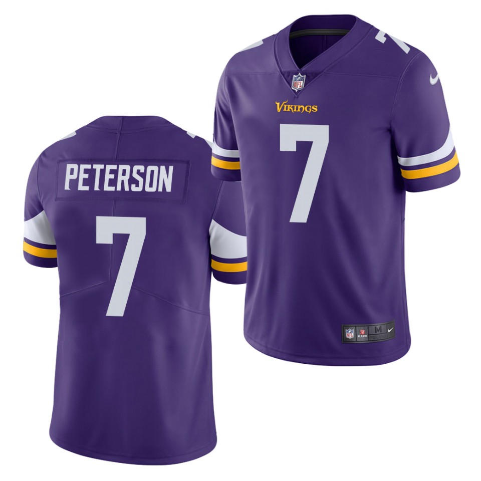 Men's Minnesota Vikings #7 Patrick Peterson Nike Purple Vapor Untouchable Limited Jersey
