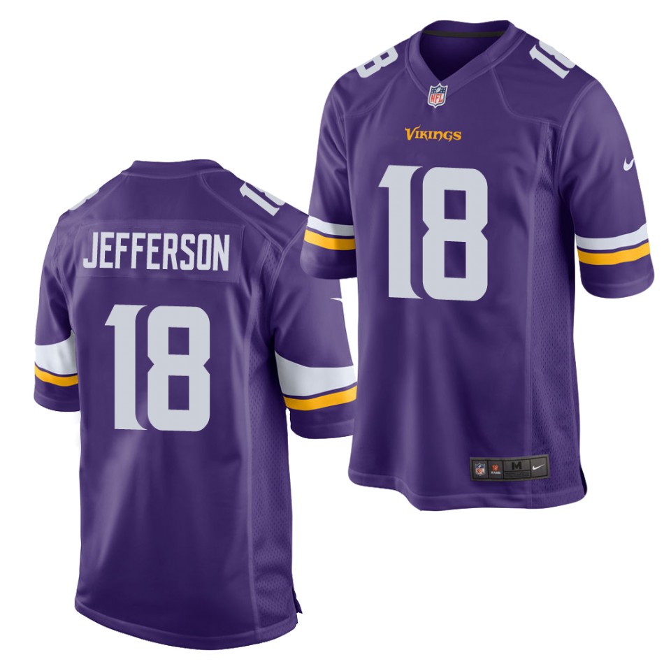 Men's Minnesota Vikings #18 Justin Jefferson Nike Purple Vapor Untouchable Limited Jersey
