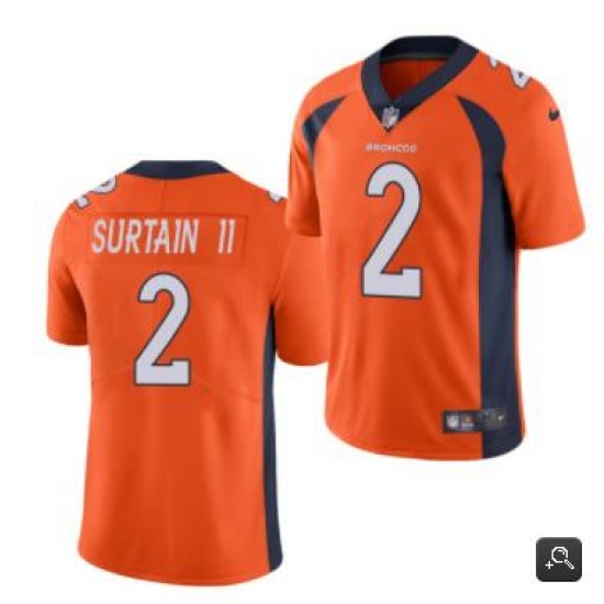 Men's Denver Broncos #2 Patrick Surtain II Orange Nike NFL Vapor Untouchable Limited Jersey