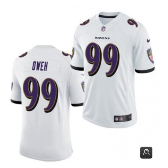 Men's Baltimore Ravens #99 Odafe Oweh White Nike White Vapor Untouchable Limited Jersey