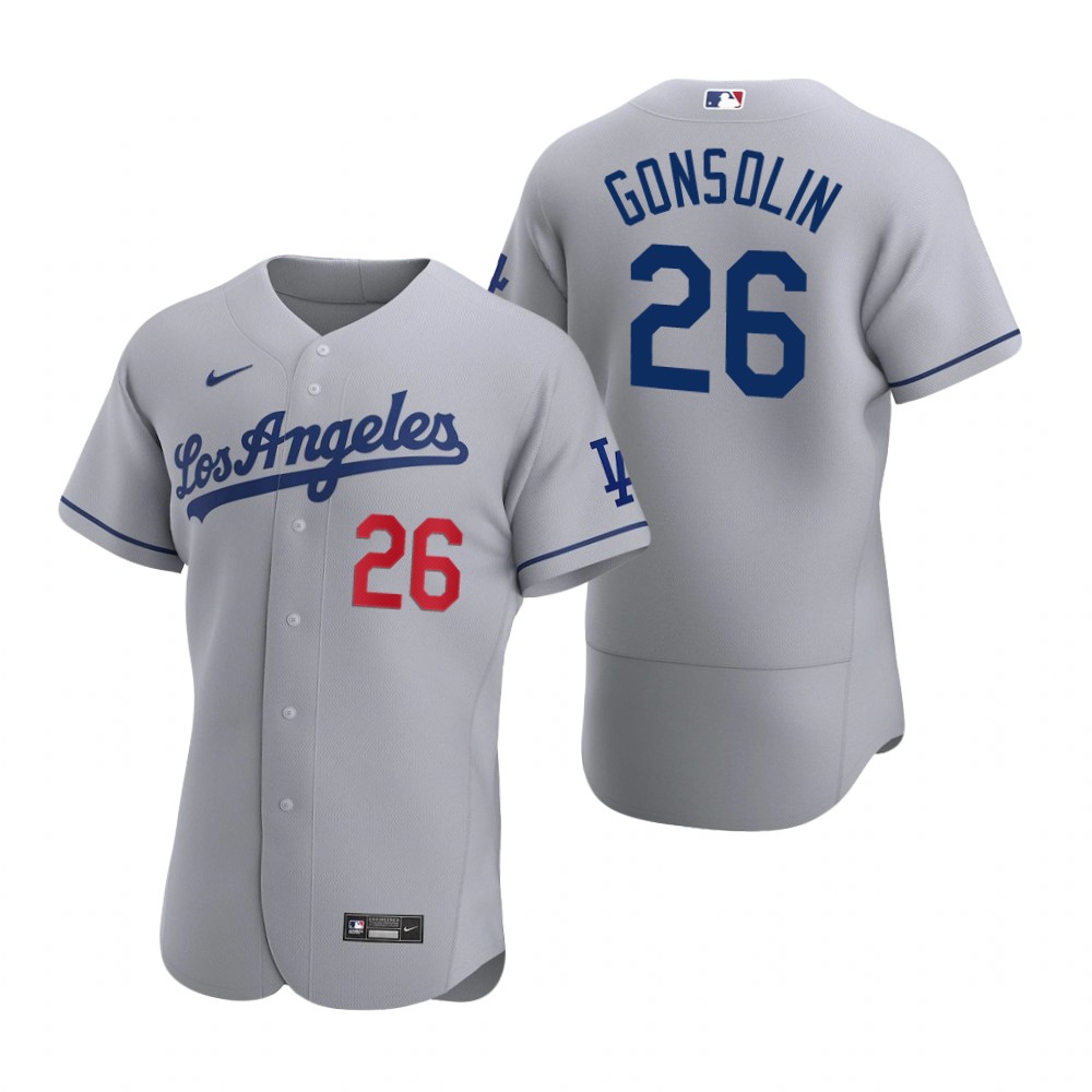 Men's Los Angeles Dodgers #26 Tony Gonsolin Nike Gray Road Flex Base Jersey