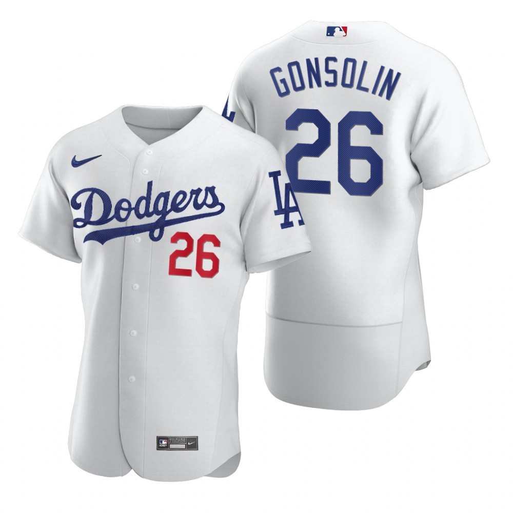 Men's Los Angeles Dodgers #26 Tony Gonsolin Nike White Home Flex Base Jersey