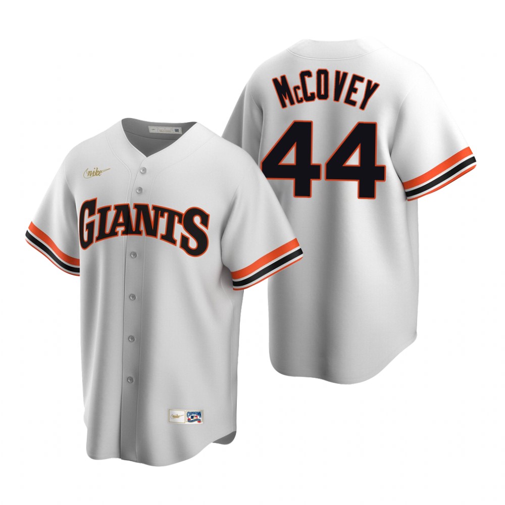 Men's San Francisco Giants Retired Players #44 Willie McCovey Nike Home White Cooperstown Collection Jersey
