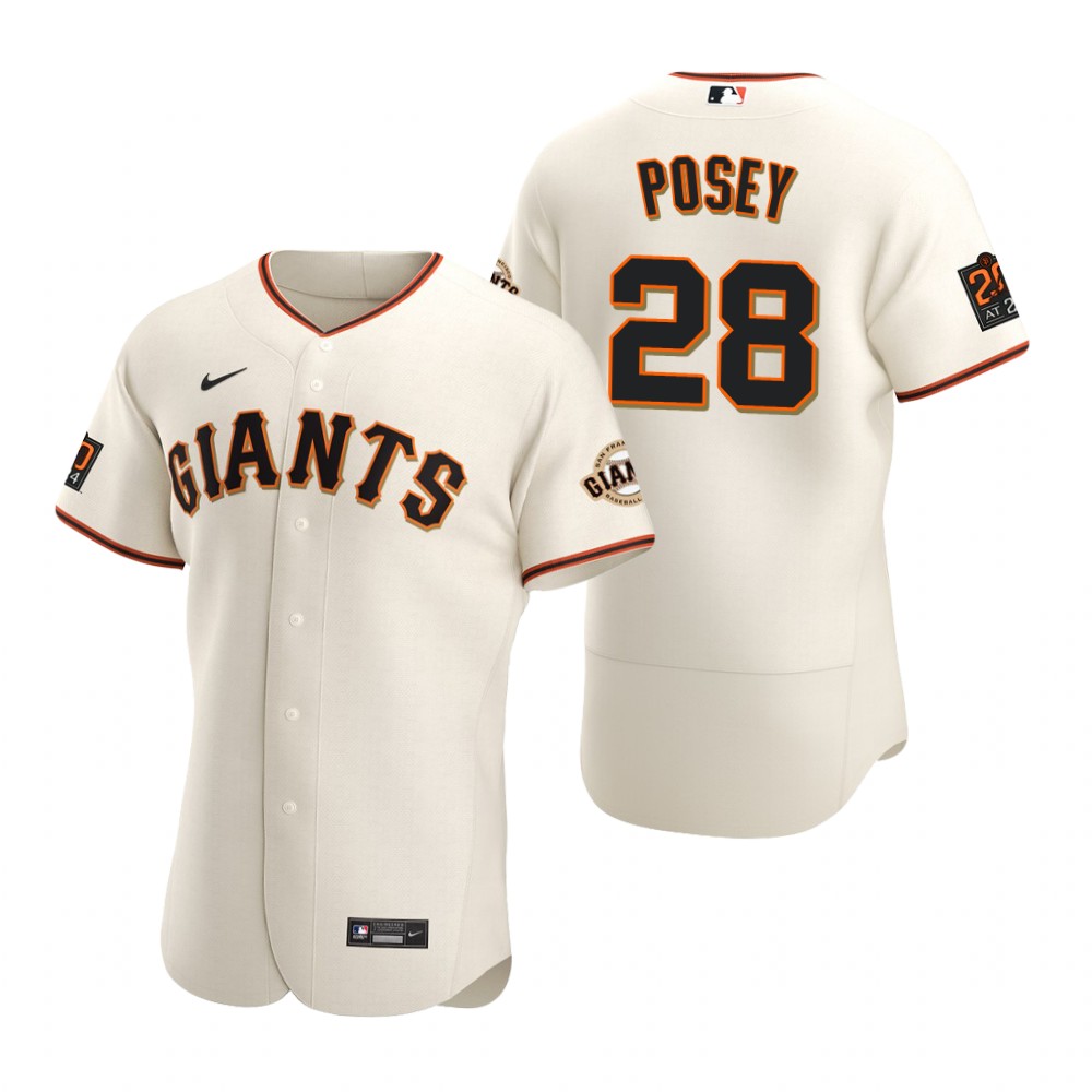 Men's San Francisco Giants #28 Buster Posey Nike Cream Home Flexbase Jersey Men's San Francisco Giants #28 Buster Posey Nike Cream Home Flexbase Jersey