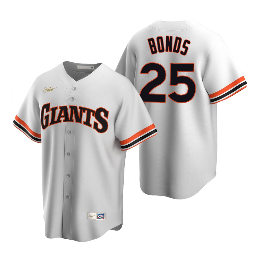 Men's San Francisco Giants Retired Players #25 Barry Bonds Nike Home White Cooperstown Collection Jersey