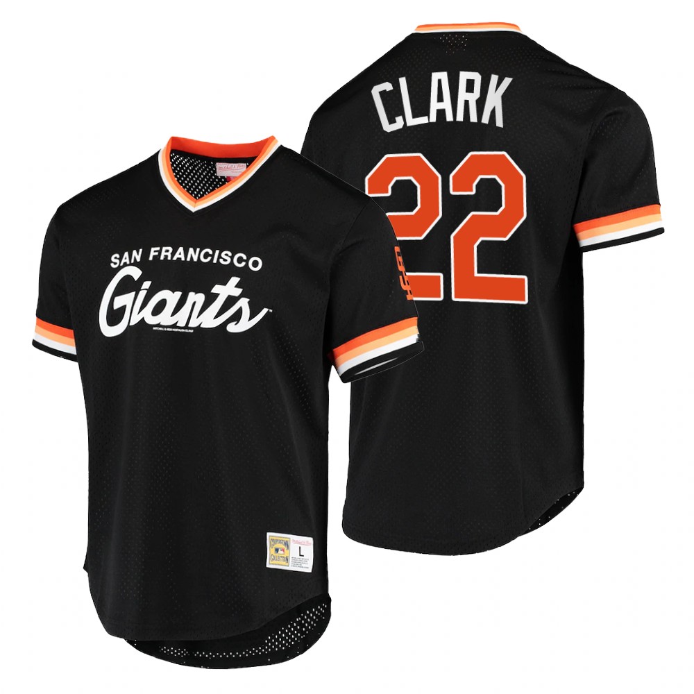Men's San Francisco Giants Retired Players #22 Will Clark Mitchell & Ness Black Mesh Cooperstown Collection Jersey Men's San Francisco Giants Retired Players #22 Will Clark Mitchell & Ness Black Mesh Cooperstown Collection Jersey