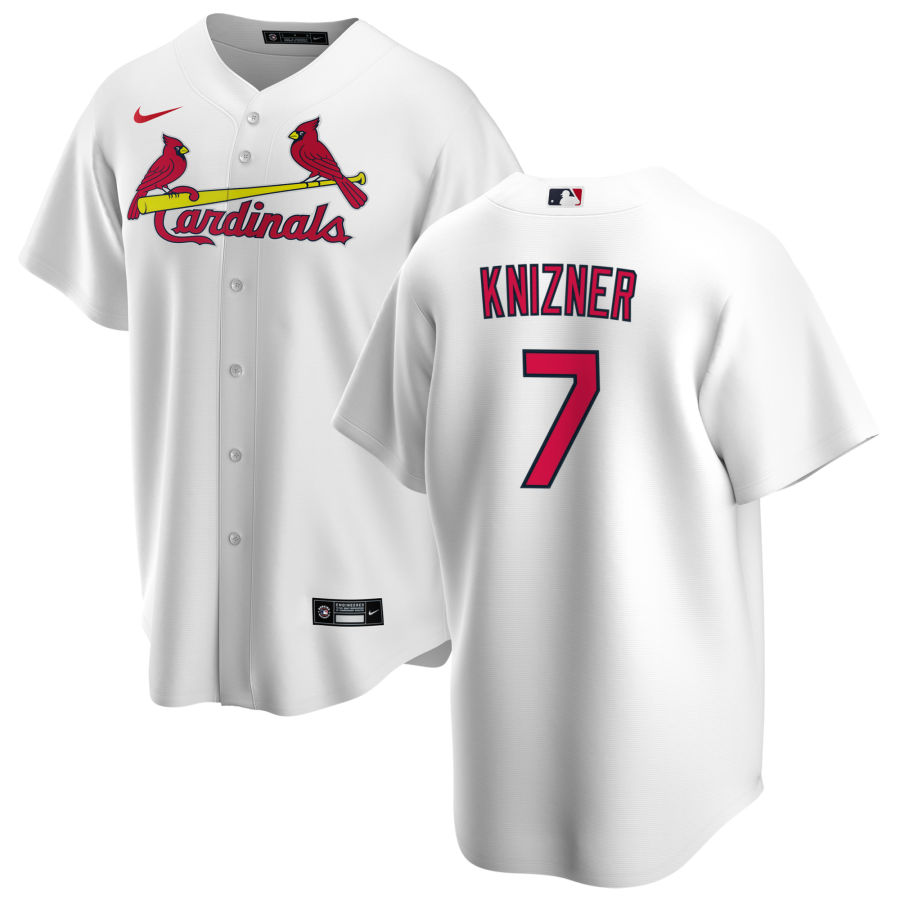 Men's St. Louis Cardinals #7 Andrew Knizner Nike White Home Cool Base Jersey