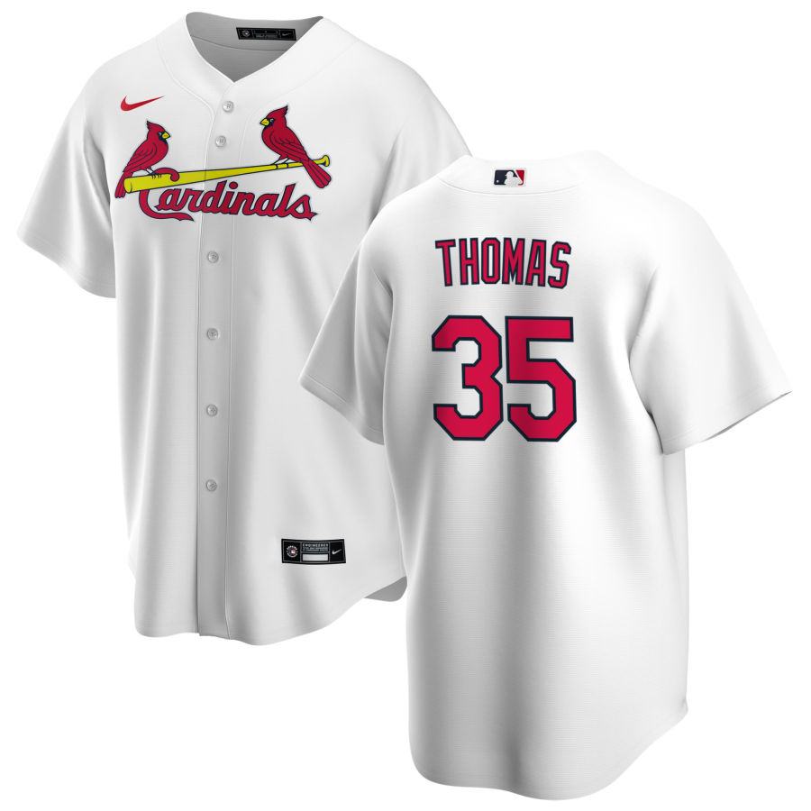 Men's St. Louis Cardinals #35 Lane Thomas Nike White Home Cool Base Jersey