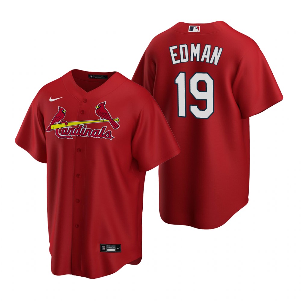 Men's St. Louis Cardinals #19 Tommy Edman Nike Red Alternate Cool base Jersey
