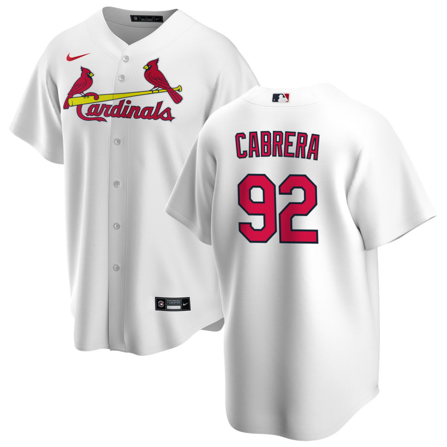 Men's St. Louis Cardinals #92 Genesis Cabrera Nike White Home Cool Base Jersey