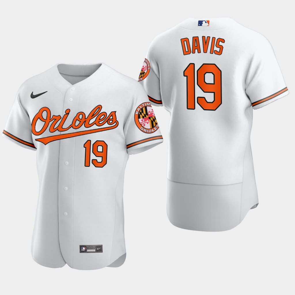 Men's Baltimore Orioles #19 Chris Davis Nike Home White Flexbase Jersey