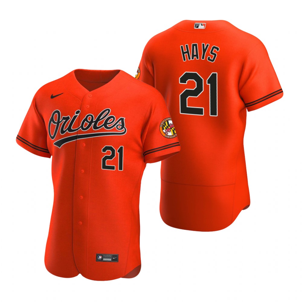 Men's Baltimore Orioles #21 Austin Hays Nike Orange Alternate Flexbase Jersey