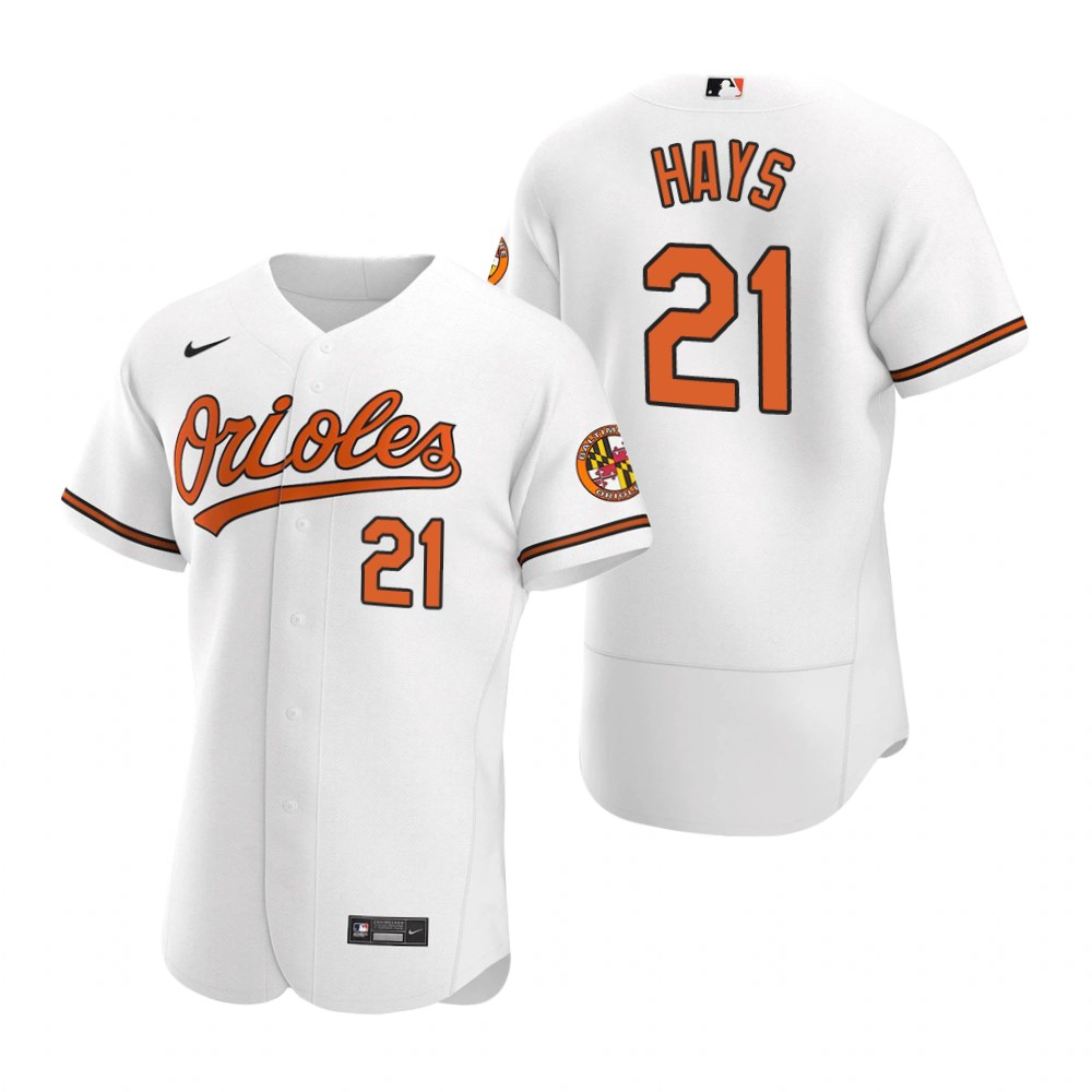 Men's Baltimore Orioles #21 Austin Hays Nike Home White Flexbase Jersey