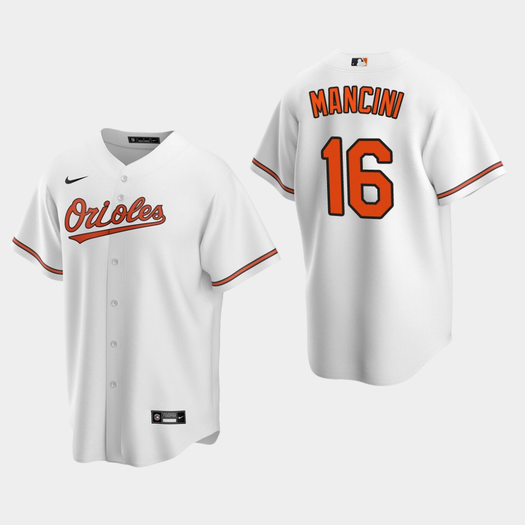 Men's Baltimore Orioles #16 Trey Mancini Nike Home White Cool Base Jersey Men's Baltimore Orioles #16 Trey Mancini Nike Home White Cool Base Jersey