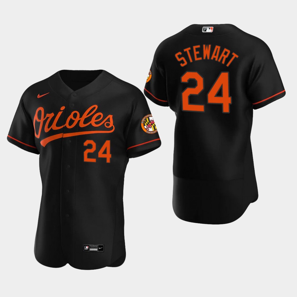 Men's Baltimore Orioles #24 DJ Stewart Nike Black Alternate Flexbase Jersey Men's Baltimore Orioles #24 DJ Stewart Nike Black Alternate Flexbase Jersey