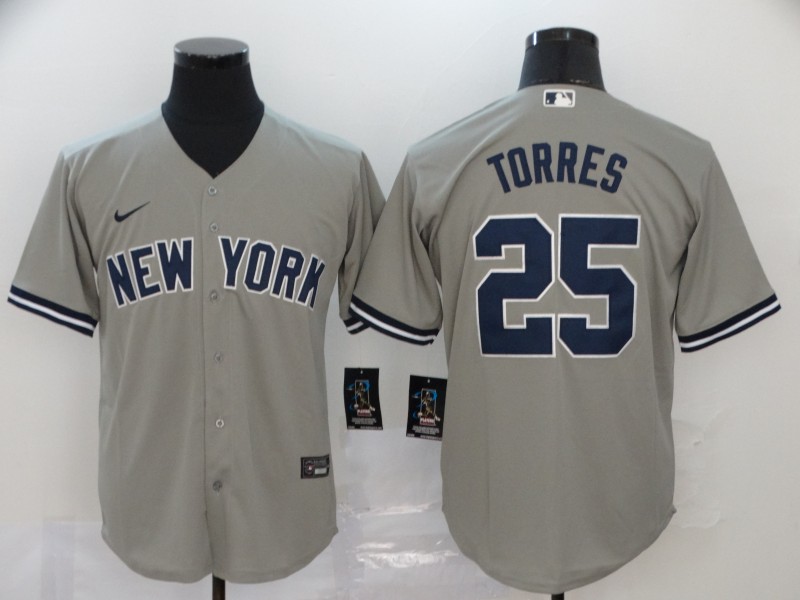Youth New York Yankees #25 Gleyber Torre Nike Grey Road Jersey
