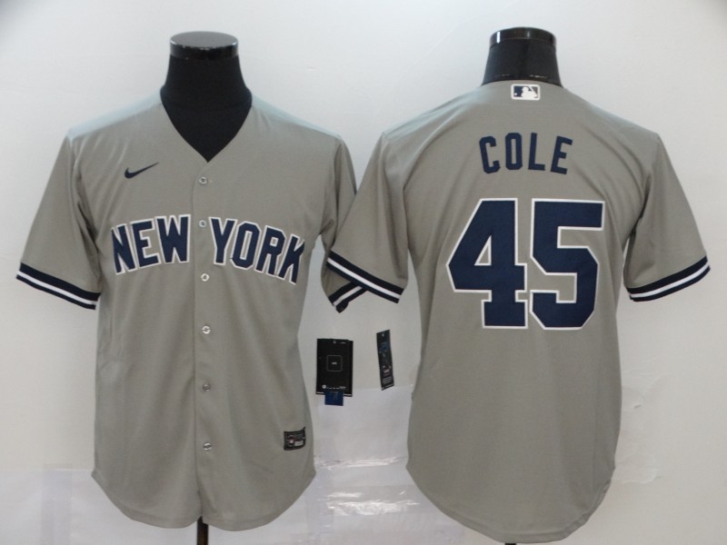 Youth New York Yankees #45 Gerrit Cole Nike Gey With Name Jersey