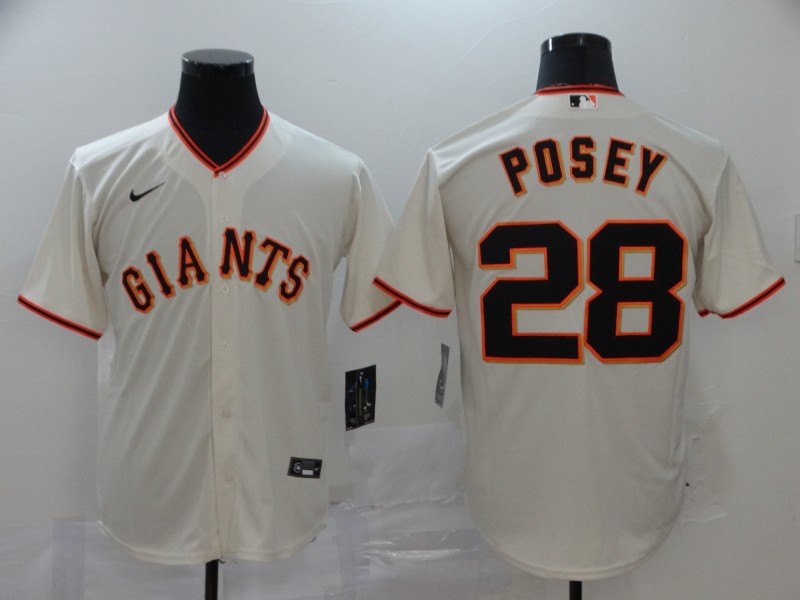 Youth San Francisco Giants #28 Buster Posey Nike Cream Home Jersey