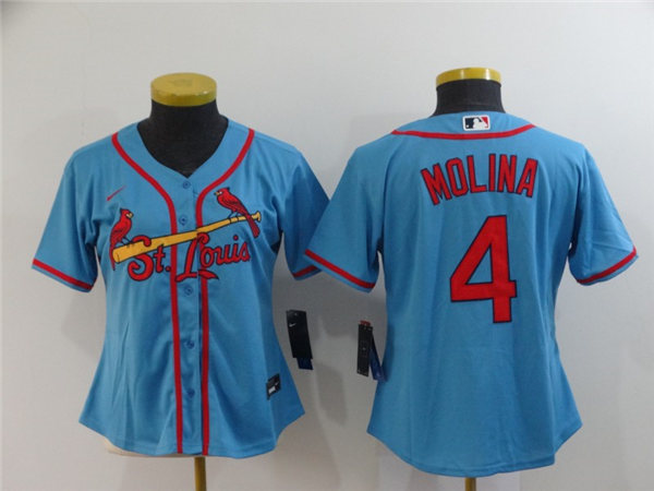 Women's St. Louis Cardinals #4 Yadier Molina Nike Blue Jersey
