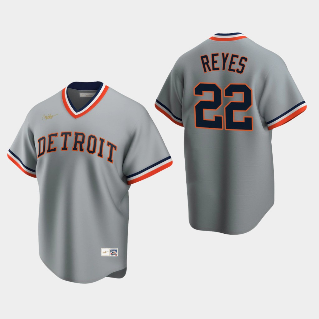 Men's Detroit Tigers #22 Victor Reyes Nike Gray Cooperstown Collection Jersey